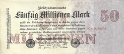 50 millió márka 1923.07.25. Privát kiadás 6 jegyű sorszám Németország 3.