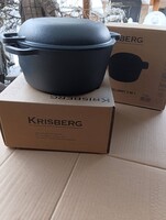 Új 2 az 1 ben Öntöttvas Kenyérsütő vas lábos + Serpenyő tepsi Kamadó kemence smoker vas edény