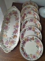 Zsolnay pillangós 6 szem. süt készlet jelzett