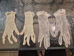 Úrhölgyi színházi kesztyűk. Kézel készített