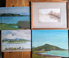 AKCIÓ! 4 DB VÍZPARTI OLAJFESTMÉNY EGYBEN, közte SIÓFOK - ALKALMI ÁR!