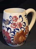 100 éves fajansz madaras korsó alján jelzett