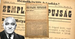 81 ÉVE! Zempléni Népujság 1945.07.16. Amikor a csokoládé csomagolása hordozta a történelem híreit.