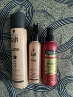 Schwarzkopf Taft hővédő spray és hajlakk+ Tresemmé hővédő spray