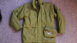 Hot+Spicy zöld vastag téli vízhatlan kapucnis cipzáros zsebes dzseki 152 újszerű