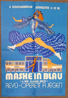 Kisstadion Maskein Blau /A Kék álarcos hölgy/ Revü Operett 1971.Aug 11-22 reklám plakát