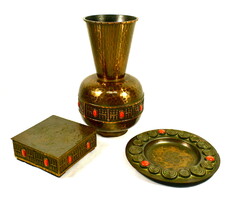 1970 körül LIGNIFER - IPARMŰVÉSZ RETRÓ 3 DB ASZTALI DÍSZ TÁRGY SZETT