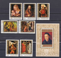 Dürer születésének 500. és halálának 450. évdordulójára kiadott bélyeg blokk és sor