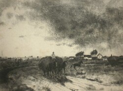 (N) Novák Lajos (1927 – 1989) : Hordás / Szénásszekér