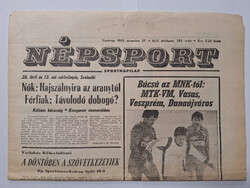Népsport újság 1988.November 27. Címlapon : Kaszparov, Berger, Kesjár