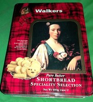 Hibátlan állapotú Walkers angol vajas keksz fém lemez dísz doboza 19 x 24 x 5 cm a képek szerint