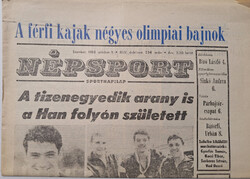 Népsport újság 1988.Október 1. Címlapon: Gyulay Zsolt,Darnyi Tamás,Martinek János kajakos