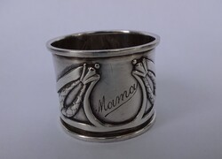 Szecessziós ezüst szalvétagyűrű