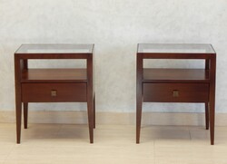 Art Deco Nightstand with Glass Top [J - 03]