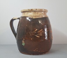 Régi erdélyi népi cserép csupor