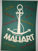 Mahart (Hétköznap is üdüljön, szórakozzon) Mahart Hajókonm FILO jelzéssek 1950-es évek villamosplakát