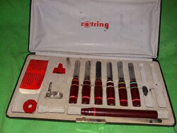 Retro ROTRING csőtoll készlet saját dobozában mennyiség és állapot a képek szerint