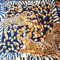 Párduc mintás, divat selyem kendő ( nagy)