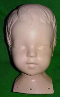 Antik HIBÁTLAN mázas biszkvit porcelán babafej büszt 12 cm kb.50-55 cm-es babákhoz a képek szerint