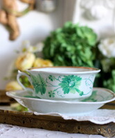 P & S Portheim & Sons Chodau (Chodov)  1840-es évek, kézifestett biedermeier teás szett, nagy méret