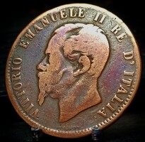 Olaszország 10 Centesimi, 1866 Verdejel: ".OM" - Strasbourg D16C2V