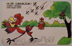Hajrá Darazsak (Kukori-Kotkoda) rajzfilm retró kártyanaptára 1984 Mokép-Moziüzemi Vállalat