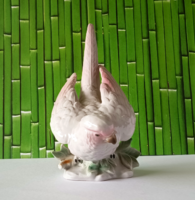 RÉGI SZÉP NAGY NÉMET PORCELÁN PAPAGÁJ FIGURA,NIPP,SZOBOR