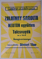 ORI. Villamosplakát (1971) Zalatnay Sarolta, Neoton, Tolcsvayék, Dévényi Tibor)