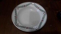 Antik Wilhelmsburgi népi keménycserép fali disz tányér.