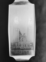 Retro aluminium Szeged feliratos talca