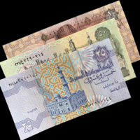 Egyiptom UNC Bankjegy Szett (25, 50 Piastre, 1 Font)