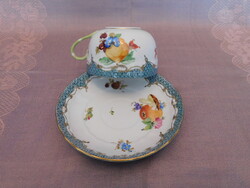 Herendi Gyümölcs mintás  CFR-ET teáscsésze aljjal 1726