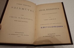 1884. Csiky Gergely Cecil házassága színmű három felvonásban antik könyv