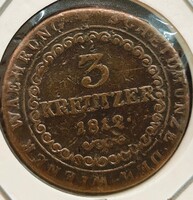 1800 S (Szmolnik) 3 Krajcár – II. Ferenc – Kiváló, gyűjteményes állapot (KM #2116)
