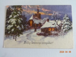 Régi grafikus karácsonyi üdvözlő képeslap (1936)