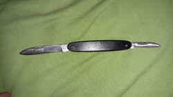 Antik bakelitnyeles kétpengés bicska 16 cm-6 cm és 3 cm pengékkel, kifent 7cm a nyél képek szerint