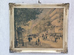 Renoir festmény után Lapezüst keret, képkeret, festmény  tükör ! Hivatalos pecsét múzeumi pecsét.