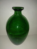 Zöld üveg hasas palack - 19,5 cm magas