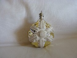 RÉGI ÜVEG KARÁCSONYFADÍSZ - LAMPION! (HÓPELYHES!)