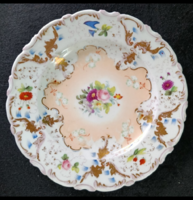 BIEDER 1830-1893 TK KLÖSTERLE KÉZZEL FESTET,ÉS ARANYOZOTT VASTAG PORCELÁN KISTÁNYÉR
