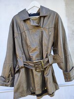 Caren Pfleger Leather D46-os méretű bronz színű bőrdzseki / bőrkabát