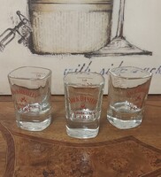 Jack Daniel's Tennessee Fire szögletes talpú, átlátszó 3 db-os üveg felespohár szett