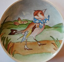 Kézzel festett madaras minitányér