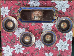 Antique Altwien Marked Dessert Porcelain Serving Set with Plate and 4 Small Plates