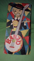 Retro kemény műanyag COWBOY játék húros hangszer BANJO eredeti dobozával 40 cm a képek szerint