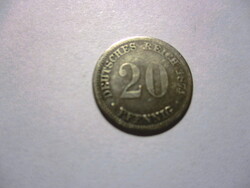 German Empire, ezüst 20 Pfennig 1874 D  VF RR