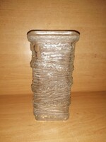 Oberglas Austria Art Glass üveg váza Ice Cube stílusban - 20 cm magas