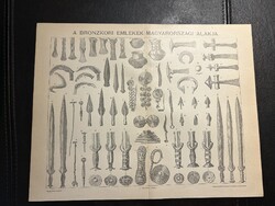 A bronzkori emlékek magyarországi alakja - Eredeti Pallas Nagy Lexikon nyomat