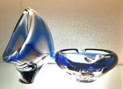 Moser-Karlovarské Sklo, Mstisov, Vladimir Mika "Duha" üveg kosár és tál szett