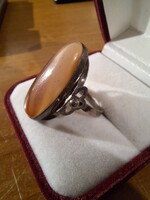 Régi Achát köves nagy méretű ezüst gyűrű